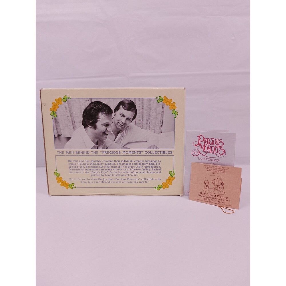 Precious Moments Jonathan & David E-2841 Baby's First Picture 1983 Retired - Picture 4 of 14